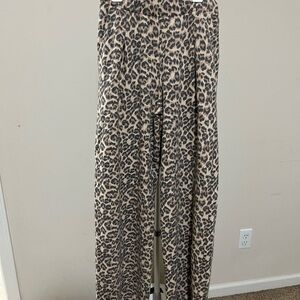 Aerie Leopard Print Wide Leg Pants